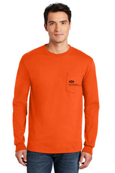 Gildan® - Ultra Cotton® 100% US Cotton Long Sleeve T-Shirt with POCKET